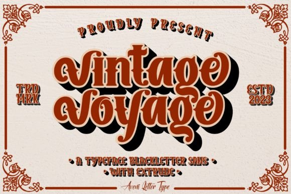 Vintage Voyage: A Bold Blackletter for Impactful Design